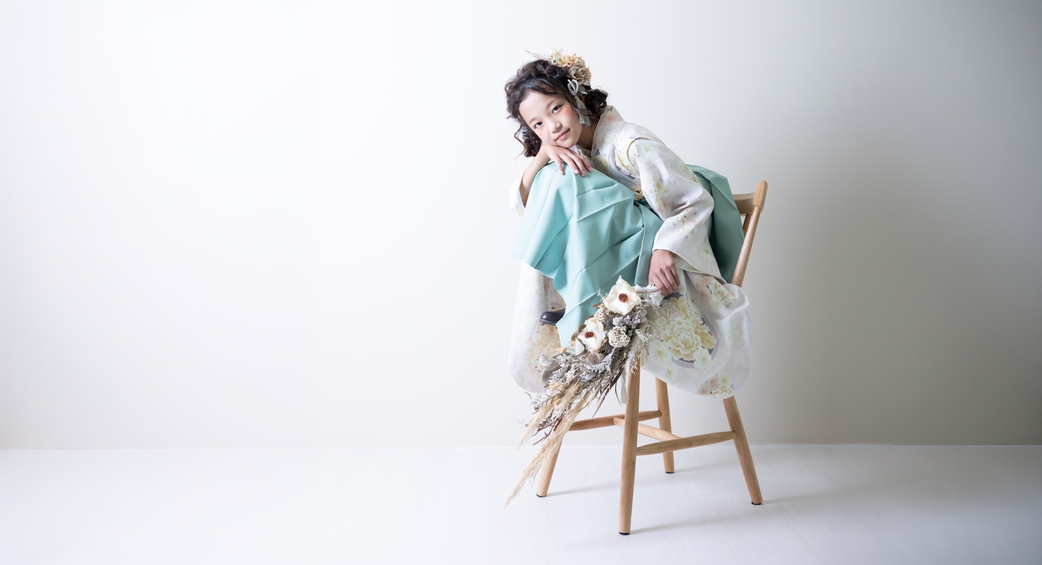 ハーフ成人フォト 着物 女の子 撮影