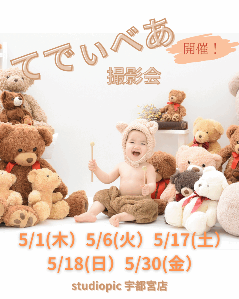 スタジオピック 宇都宮店 スタッフブログ テディベア撮影会🧸【studioPIC宇都宮店✨写真館】